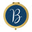 Andaz Press Navy Blue Monogram Gold 2.75 inch Round Compact Mirror-Set of 1-Andaz Press-A-