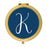 Andaz Press Navy Blue Monogram Gold 2.75 inch Round Compact Mirror-Set of 1-Andaz Press-K-