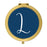 Andaz Press Navy Blue Monogram Gold 2.75 inch Round Compact Mirror-Set of 1-Andaz Press-L-