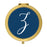 Andaz Press Navy Blue Monogram Gold 2.75 inch Round Compact Mirror-Set of 1-Andaz Press-Z-