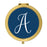 Andaz Press Navy Blue Monogram Gold 2.75 inch Round Compact Mirror-Set of 1-Andaz Press-A-