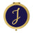 Andaz Press Navy Blue with Faux Gold Glitter Monogram Gold Compact Mirror-Set of 1-Andaz Press-A-