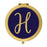 Andaz Press Navy Blue with Faux Gold Glitter Monogram Gold Compact Mirror-Set of 1-Andaz Press-A-