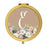 Andaz Press Peach Flower Florals on Kraft Brown Monogram Gold Compact Mirror-Set of 1-Andaz Press-A-