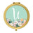 Andaz Press Peach Flower Florals on Mint Green Monogram Gold Compact Mirror-Set of 1-Andaz Press-U-