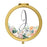 Andaz Press Peach Flower Florals on White Monogram Gold Compact Mirror-Set of 1-Andaz Press-J-
