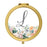 Andaz Press Peach Flower Florals on White Monogram Gold Compact Mirror-Set of 1-Andaz Press-L-