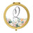 Andaz Press Peach Flower Florals on White Monogram Gold Compact Mirror-Set of 1-Andaz Press-Q-