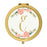 Andaz Press Peach Pink Florals with Faux Gold Glitter Monogram Gold Compact Mirror-Set of 1-Andaz Press-E-