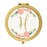 Andaz Press Peach Pink Florals with Faux Gold Glitter Monogram Gold Compact Mirror-Set of 1-Andaz Press-H-