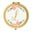 Andaz Press Peach Pink Florals with Faux Gold Glitter Monogram Gold Compact Mirror-Set of 1-Andaz Press-L-