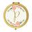 Andaz Press Peach Pink Florals with Faux Gold Glitter Monogram Gold Compact Mirror-Set of 1-Andaz Press-P-
