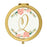 Andaz Press Peach Pink Florals with Faux Gold Glitter Monogram Gold Compact Mirror-Set of 1-Andaz Press-Q-
