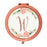 Andaz Press Peach Pink Florals with Faux Rose Gold Glitter Monogram Rose Gold Compact Mirror-Set of 1-Andaz Press-A-