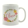 Andaz Press Personalized 11oz Floral Wreath Important Female Coffee Mug-Set of 1-Andaz Press-