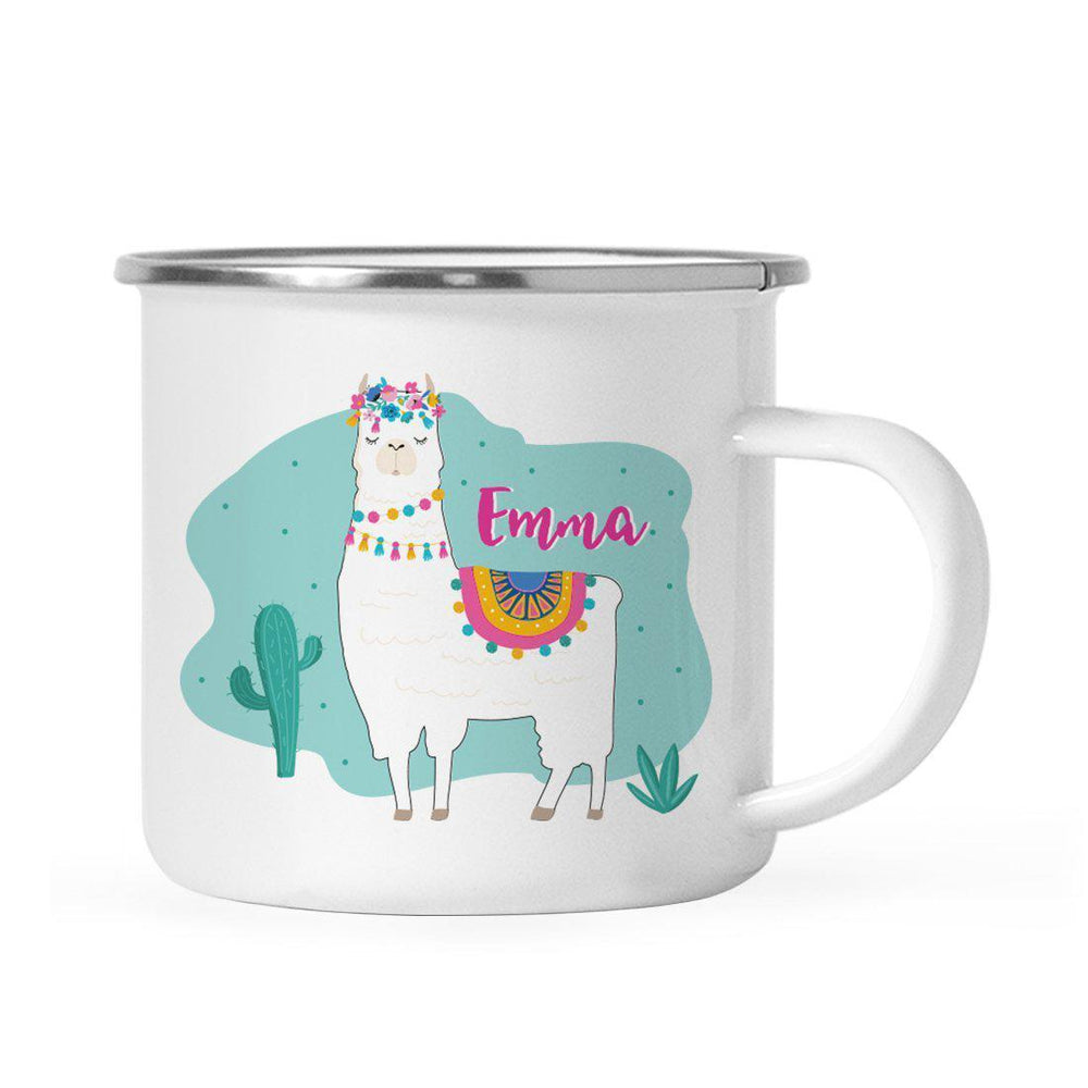 Andaz Press Personalized 11oz Llama and Cactus Baby Shower Party Campfire Metal Coffee Mug-Set of 1-Andaz Press-