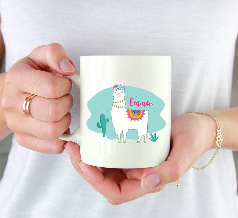 Andaz Press Personalized 11oz Llama and Cactus Baby Shower Party Coffee Mug-Set of 1-Andaz Press-