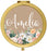 Andaz Press Personalized Peach Flower Florals on Kraft Brown Monogram Gold Compact Mirror-Set of 1-Andaz Press-Custom Name-