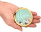 Andaz Press Personalized Peach Flower Florals on Mint Green Monogram Gold Compact Mirror-Set of 1-Andaz Press-Custom Name-