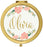 Andaz Press Personalized Peach Pink Florals with Faux Gold Glitter Monogram Gold Compact Mirror-Set of 1-Andaz Press-Custom Name-