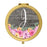 Andaz Press Pink Floral Flowers on Rustic Gray Wood Monogram Gold Compact Mirror-Set of 1-Andaz Press-J-