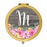 Andaz Press Pink Floral Flowers on Rustic Gray Wood Monogram Gold Compact Mirror-Set of 1-Andaz Press-M-