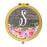 Andaz Press Pink Floral Flowers on Rustic Gray Wood Monogram Gold Compact Mirror-Set of 1-Andaz Press-S-