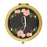 Andaz Press Pink Peach Florals on Chalkboard Monogram Gold Compact Mirror-Set of 1-Andaz Press-A-