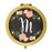Andaz Press Pink Peach Florals on Chalkboard Monogram Gold Compact Mirror-Set of 1-Andaz Press-A-