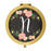 Andaz Press Pink Peach Florals on Chalkboard Monogram Gold Compact Mirror-Set of 1-Andaz Press-A-