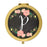 Andaz Press Pink Peach Florals on Chalkboard Monogram Gold Compact Mirror-Set of 1-Andaz Press-A-