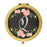 Andaz Press Pink Peach Florals on Chalkboard Monogram Gold Compact Mirror-Set of 1-Andaz Press-A-