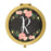 Andaz Press Pink Peach Florals on Chalkboard Monogram Gold Compact Mirror-Set of 1-Andaz Press-A-