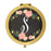 Andaz Press Pink Peach Florals on Chalkboard Monogram Gold Compact Mirror-Set of 1-Andaz Press-A-