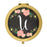 Andaz Press Pink Peach Florals on Chalkboard Monogram Gold Compact Mirror-Set of 1-Andaz Press-A-