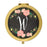 Andaz Press Pink Peach Florals on Chalkboard Monogram Gold Compact Mirror-Set of 1-Andaz Press-A-