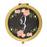 Andaz Press Pink Peach Florals on Chalkboard Monogram Gold Compact Mirror-Set of 1-Andaz Press-A-