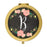 Andaz Press Pink Peach Florals on Chalkboard Monogram Gold Compact Mirror-Set of 1-Andaz Press-A-