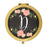 Andaz Press Pink Peach Florals on Chalkboard Monogram Gold Compact Mirror-Set of 1-Andaz Press-A-