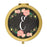 Andaz Press Pink Peach Florals on Chalkboard Monogram Gold Compact Mirror-Set of 1-Andaz Press-A-