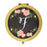 Andaz Press Pink Peach Florals on Chalkboard Monogram Gold Compact Mirror-Set of 1-Andaz Press-A-