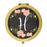 Andaz Press Pink Peach Florals on Chalkboard Monogram Gold Compact Mirror-Set of 1-Andaz Press-A-