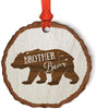 Andaz Press Real Wood Rustic Christmas Ornament, Engraved Wood Slab, Brother Bear-Set of 1-Andaz Press-Brother Bear-