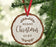 Andaz Press Real Wood Rustic Christmas Ornament, Engraved Wood Slab, Merry Christmas Aunt, Rustic Laurel Leaves-Set of 1-Andaz Press-Merry Christmas Aunt Rustic Laurel Leaves-