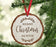 Andaz Press Real Wood Rustic Christmas Ornament, Engraved Wood Slab, Merry Christmas Auntie, Rustic Laurel Leaves-Set of 1-Andaz Press-Merry Christmas Auntie Rustic Laurel Leaves-