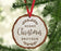Andaz Press Real Wood Rustic Christmas Ornament, Engraved Wood Slab, Merry Christmas Brother, Rustic Laurel Leaves-Set of 1-Andaz Press-Merry Christmas Brother Rustic Laurel Leaves-