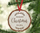 Andaz Press Real Wood Rustic Christmas Ornament, Engraved Wood Slab, Merry Christmas Nana, Rustic Laurel Leaves-Set of 1-Andaz Press-Merry Christmas Nana Rustic Laurel Leaves-
