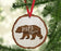Andaz Press Real Wood Rustic Christmas Ornament, Engraved Wood Slab, Papa Bear-Set of 1-Andaz Press-Papa Bear-