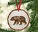 Andaz Press Real Wood Rustic Christmas Ornament, Engraved Wood Slab, Sister Bear-Set of 1-Andaz Press-Sister Bear-