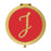 Andaz Press Red with Faux Gold Glitter Monogram Gold Compact Mirror-Set of 1-Andaz Press-J-